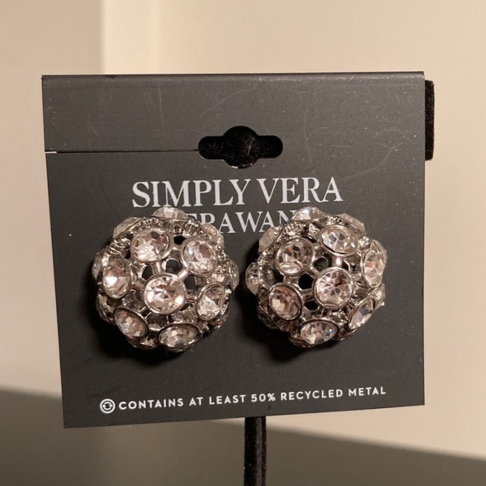 Simply Vera Vera Wang Silver and Crystal Stud Earrings
